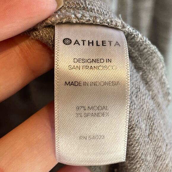 Athleta Spacedye Gray Pranayama Wrap Open Front Cardigan - size Small Petite - Picture 7 of 7